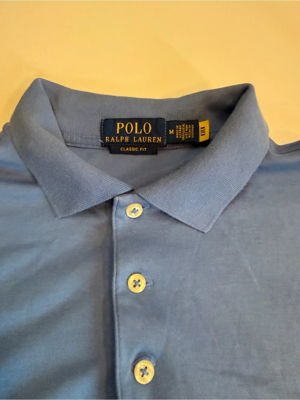 Ralph Lauren Light Blue Polo with Gold Pony Embroidery S Medium